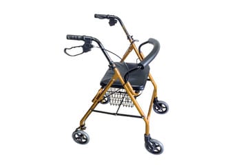 deambulatore ergonomico a 4 ruote e con cestino