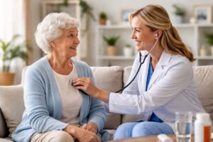 donna con geriatra a domicilio