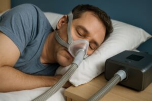 foto uomo con cpap notturna