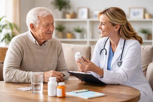 foto visita geriatrica a casa per anziani