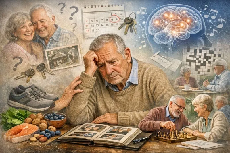 immagine di un anziano che perde la memoria