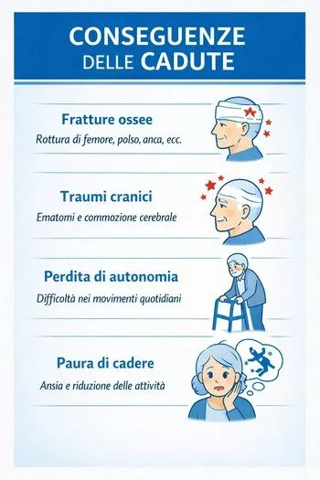 cause cadute negli anziani e conseguenze