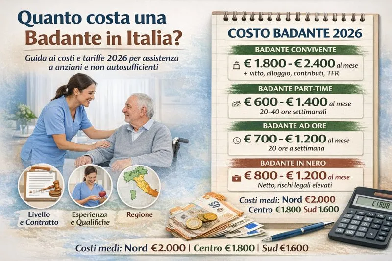 prezzo badante 2026 italia